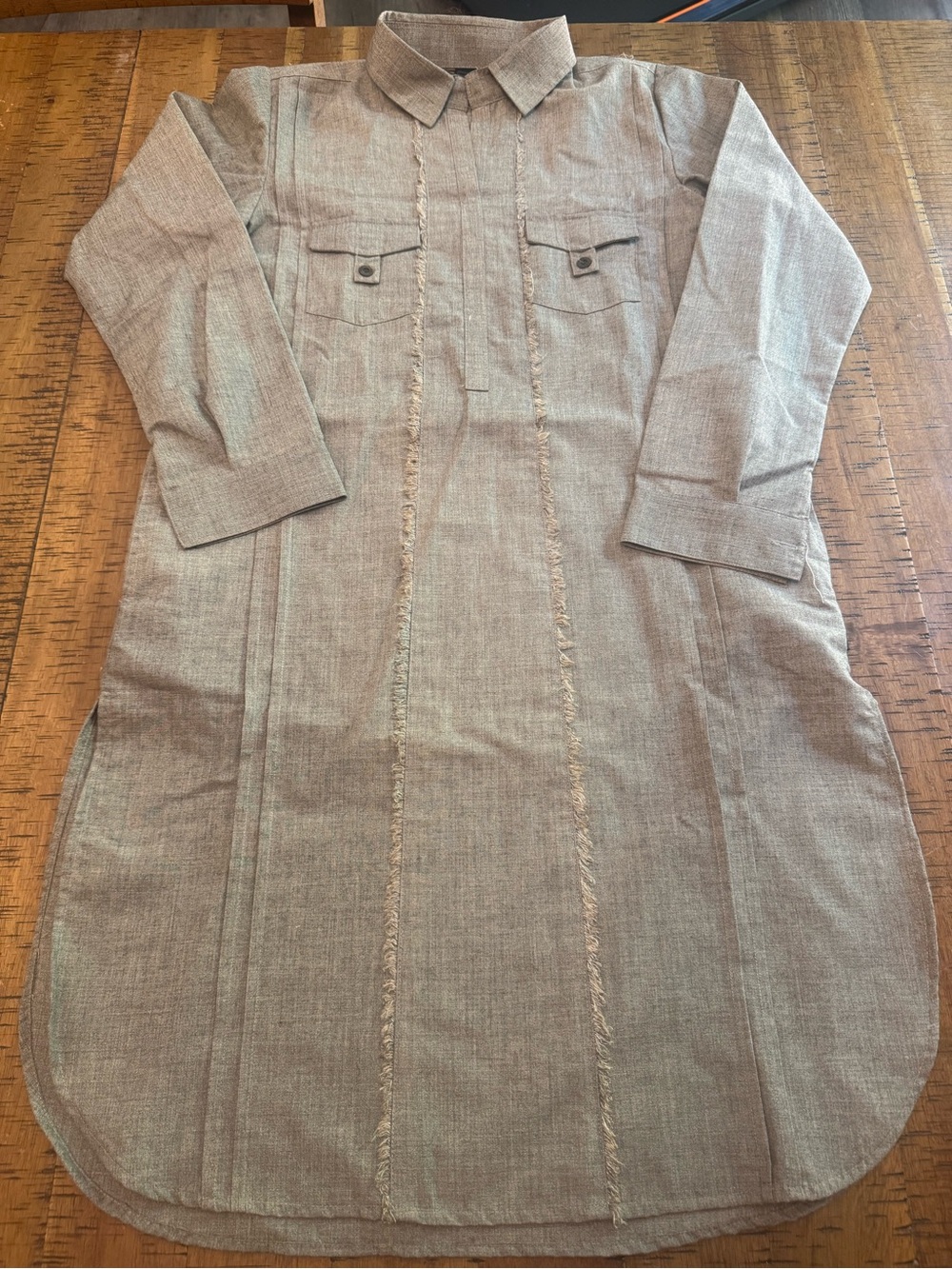 EGO XS Taupe Long Shirt Dress Kurta